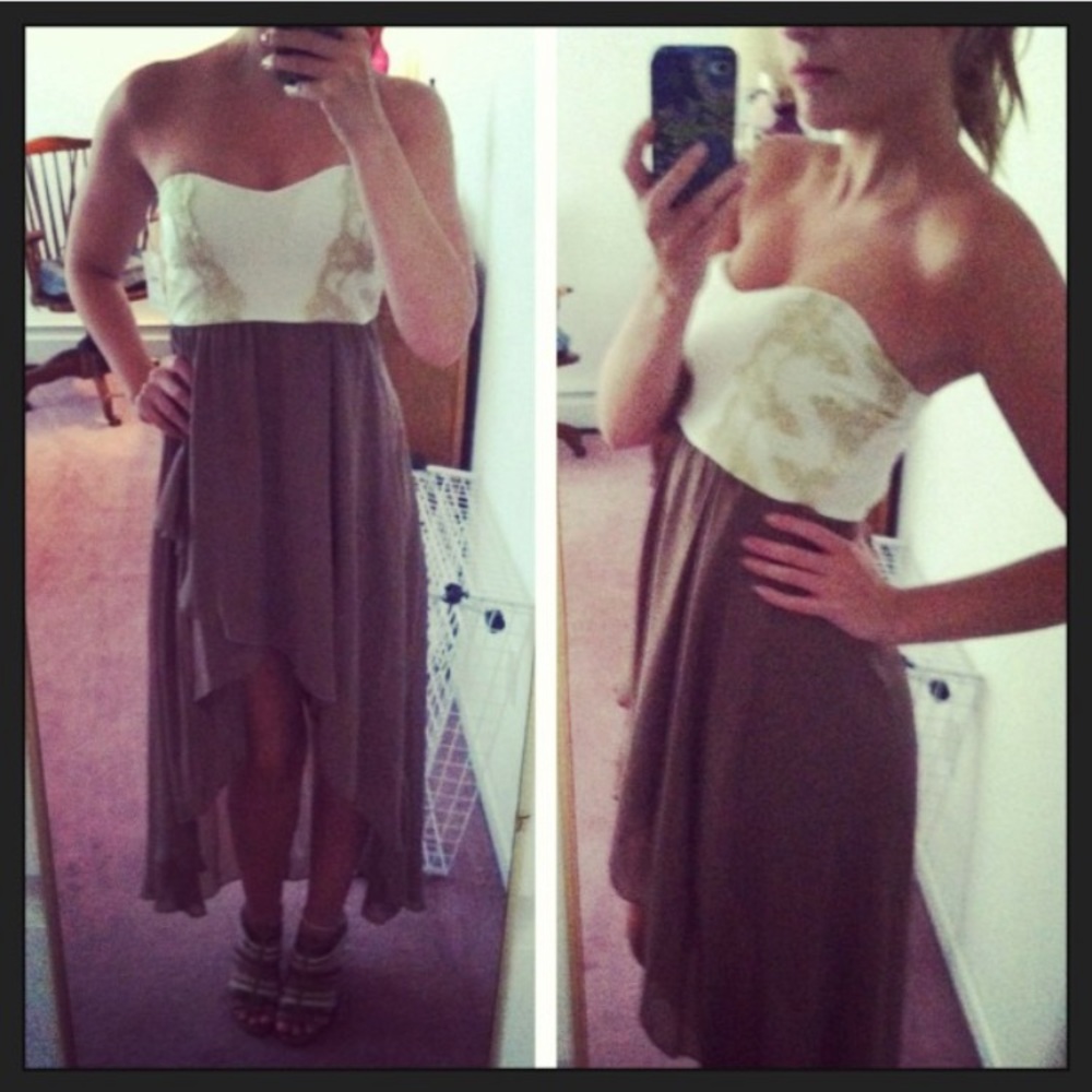 Asymmetrical Sheer and Lace Dress